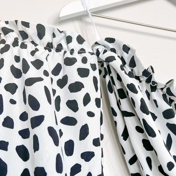 Runaway The Label Leopard Print Off the Shoulder Romper Size 2 - Picture 2 of 6